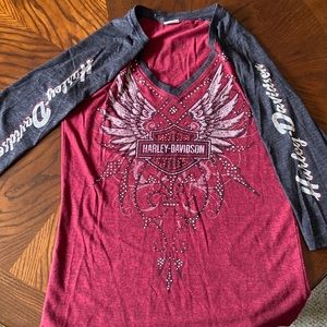 Ladies Harley Davidson 3/4 sleeve size M